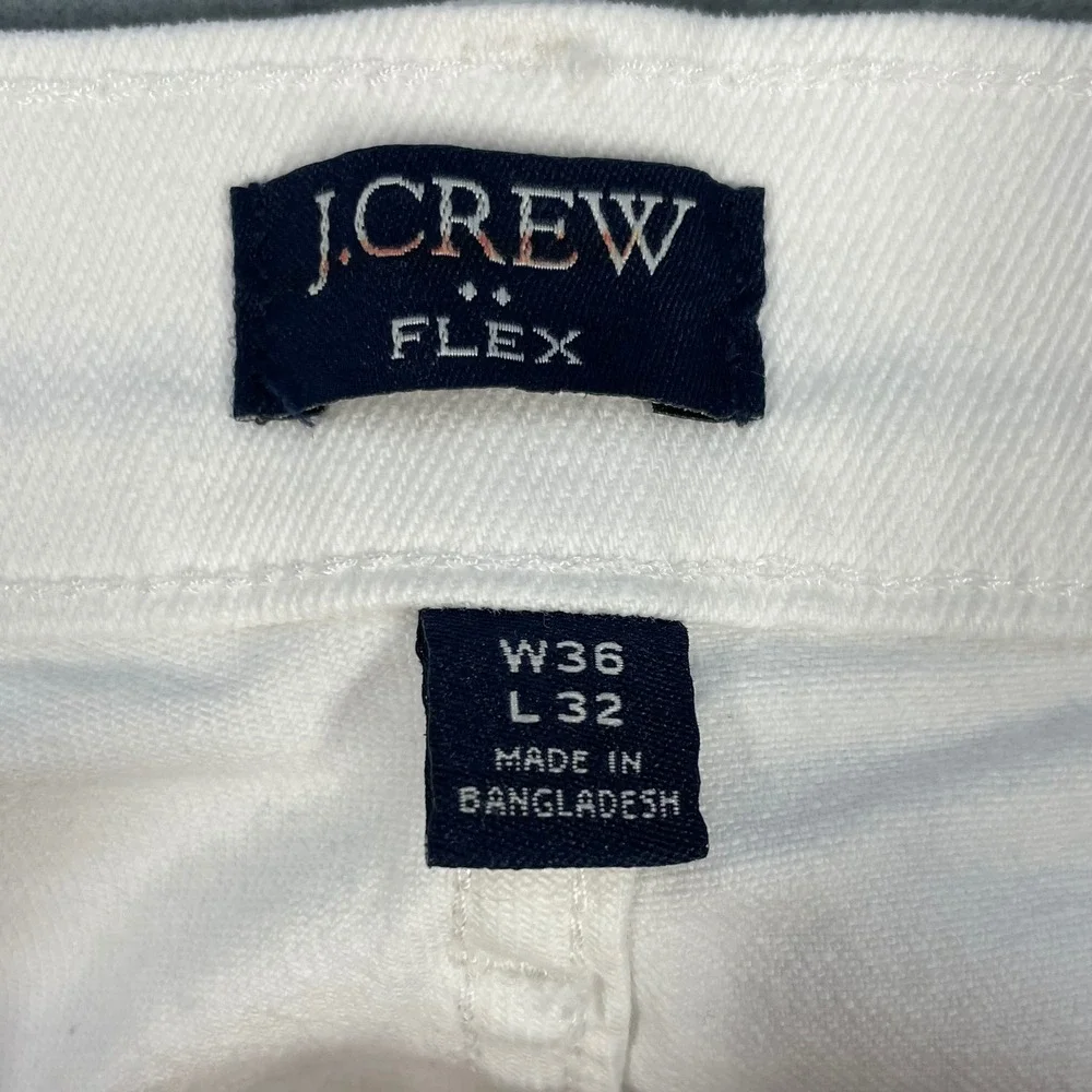J.Crew White Flex Slim Fit Denim Jeans Mens 36x32 Stretch Preppy